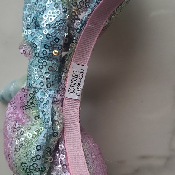 Disney Sequin Unicorn Headband with Bow Pink Blue Green Girly Vacation Resort - Picture 2 of 6